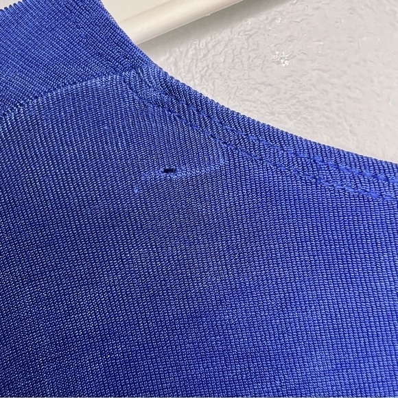 Chico's Liquid Knit Asymmetrical Women's Tunic Cobalt Blue Size L Tiered Slinky - Picture 8 of 8